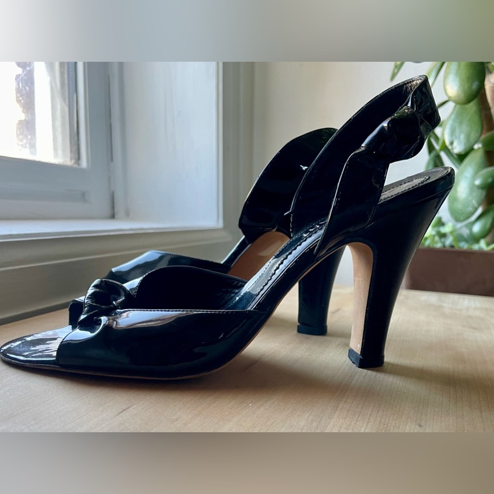 Jill Stuart Black Patent Leather Slingback EU sz 37